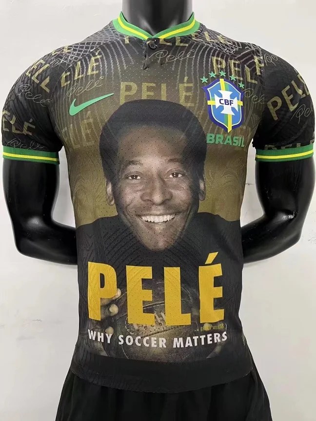 Brazil 20222023 Special Pele Black Gold Soccer Jersey Best Retro Jerseys