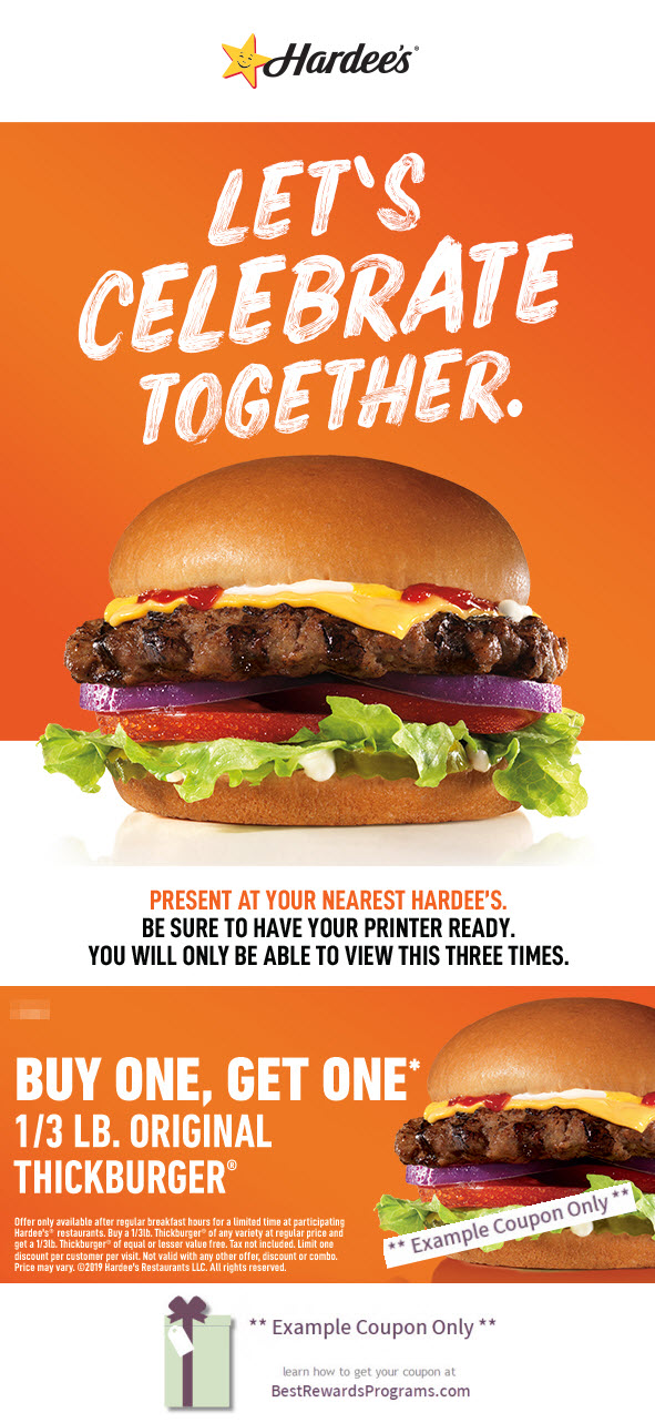 Hardee's Free Birthday Food Best Rewards Programs