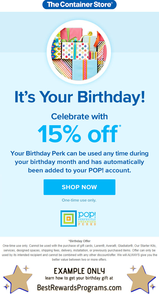 Free Birthday Gift at The Container Store