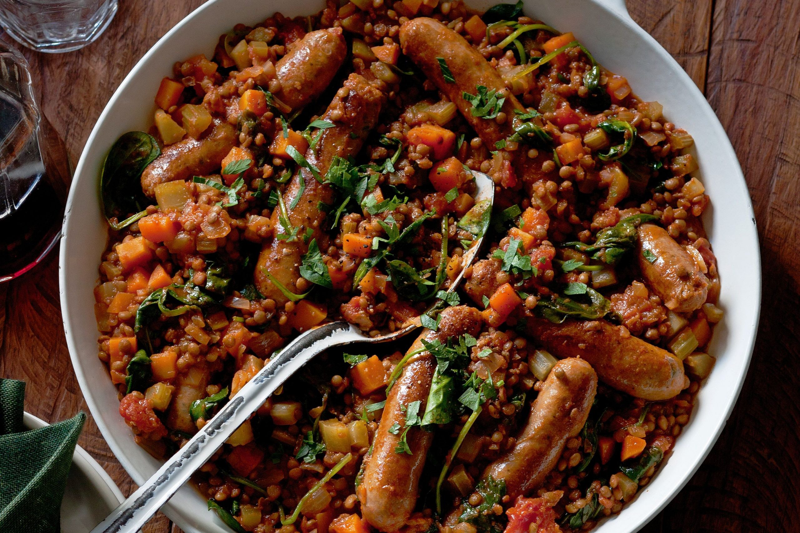SW recipe Sausage & lentil casserole Best Slimming World