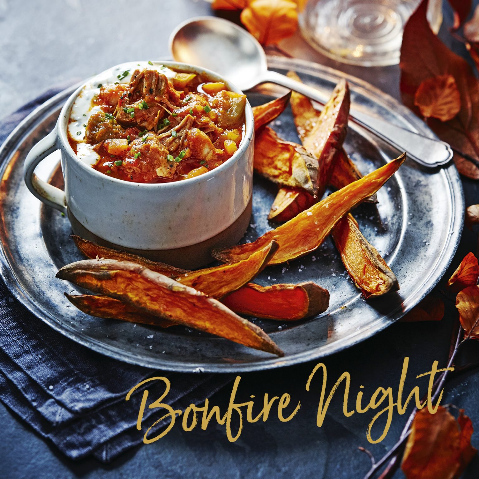 SW recipe Smoky pork and bean stew with garlic yogurt and sweet potato