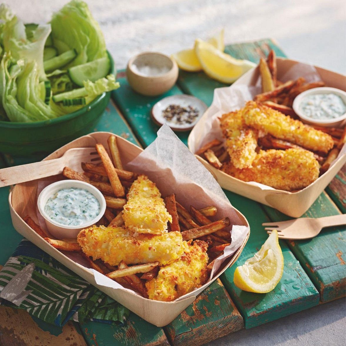 SW recipe Fish fingers and skinny chips with horseradish tartare sauce