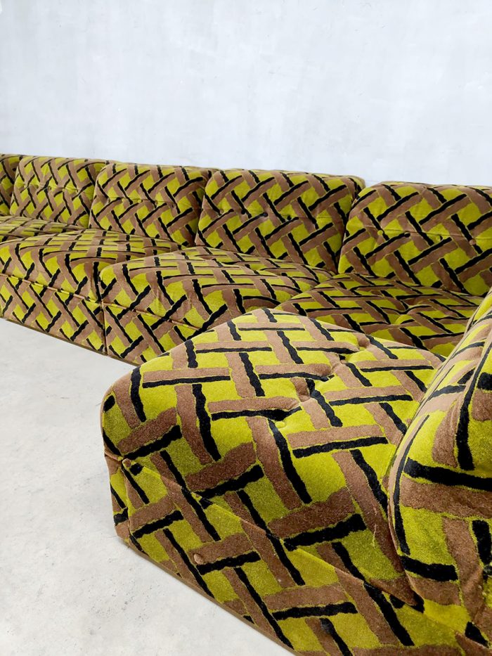 Vintage design modular sofa modulaire velvet lounge bank ‘geometric