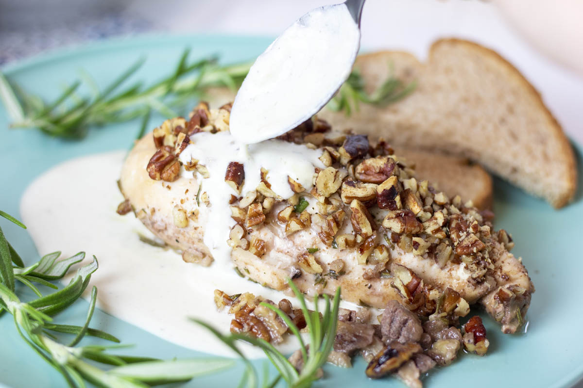 blue cheese pecan chicken; Best With Chocolate