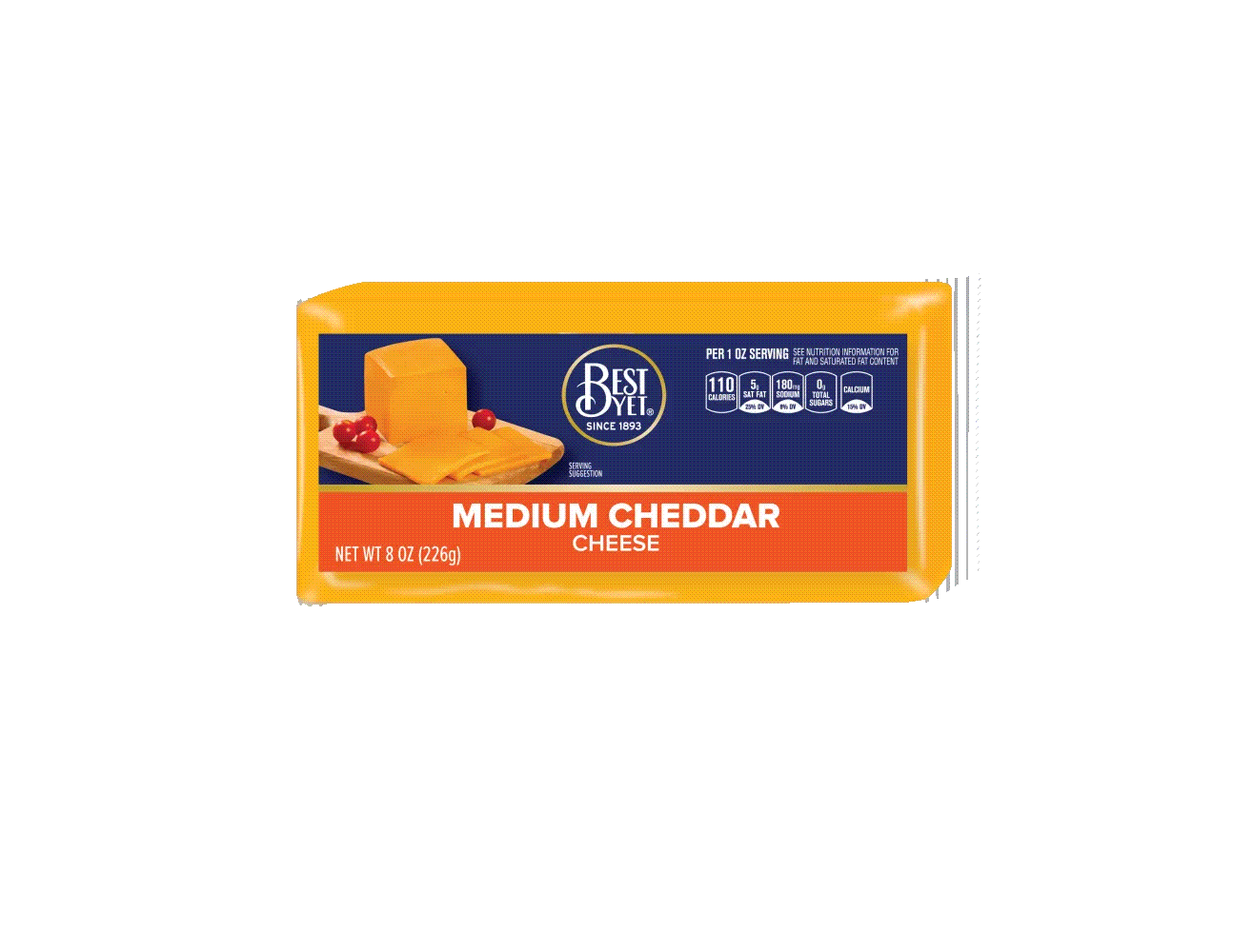Medium Cheddar Cheese Bar Best Yet Brand