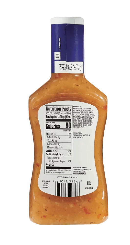 Italian Dressing 16FL OZ Best Yet Brand