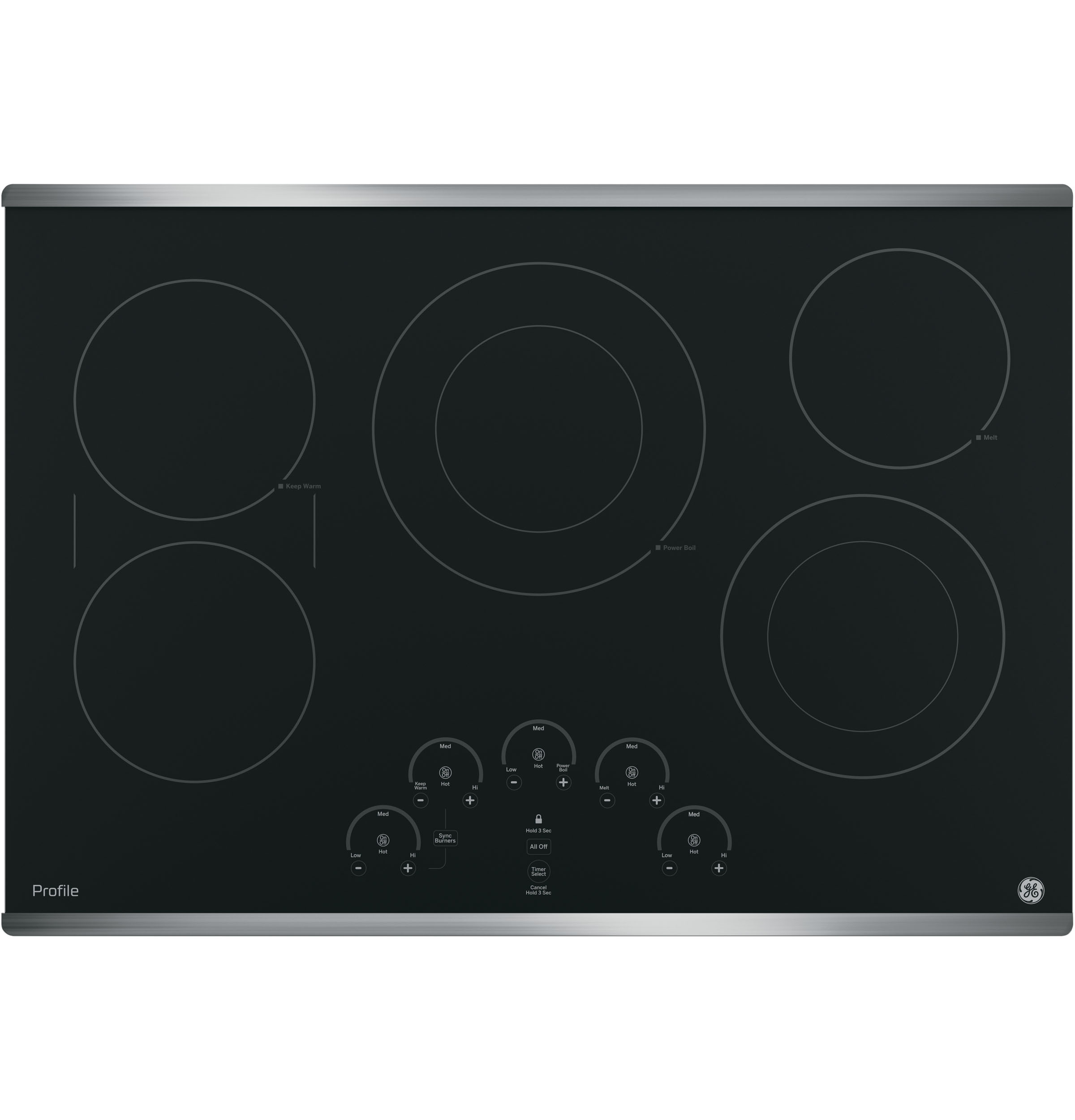 GE Profile Series 30" BuiltIn Touch Control Electric Cooktop