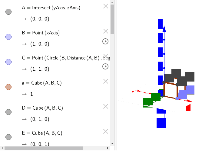 Área y volumen del cubo GeoGebra
