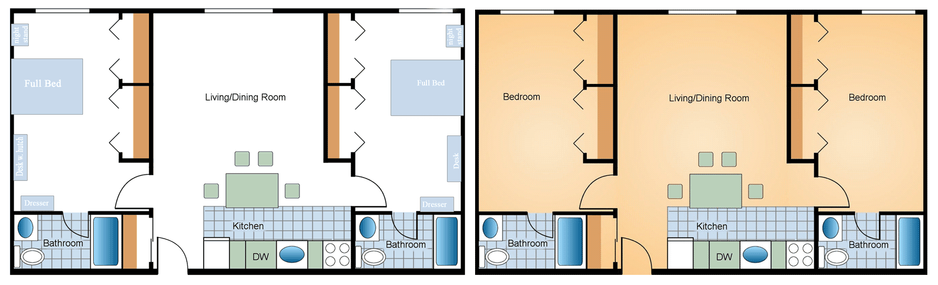 Flexible Oversized Floorplan Penn Center Apartments