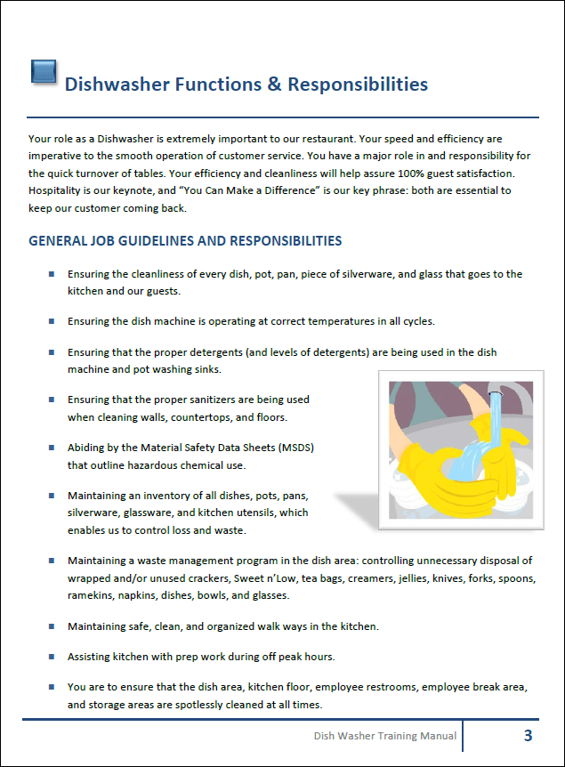Dishwasher Training Manual