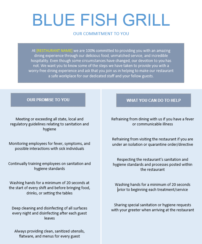 Health, Safety and Dining Room Management