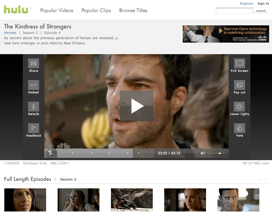 Hulu Updates Video Player, Adds 10Second Rewind And EasierToUse