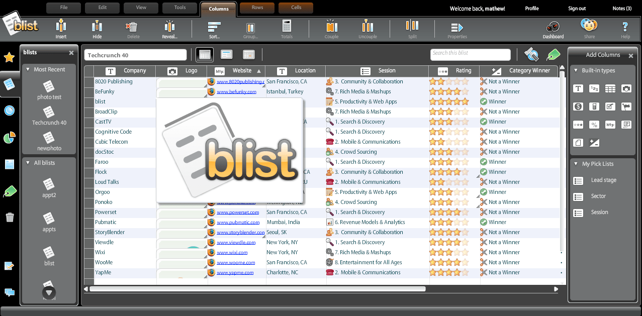 Blist Prepares Easy Based Database Application TechCrunch