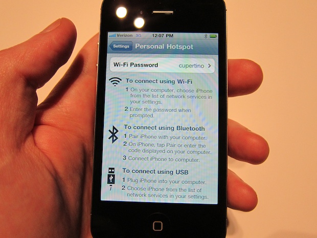 How Personal Hotspot Works On The Verizon iPhone (Pictures) TechCrunch