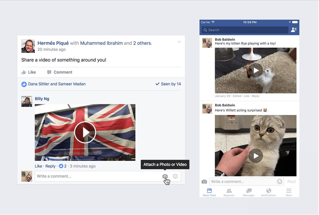 Facebook now lets users comment with a video TechCrunch