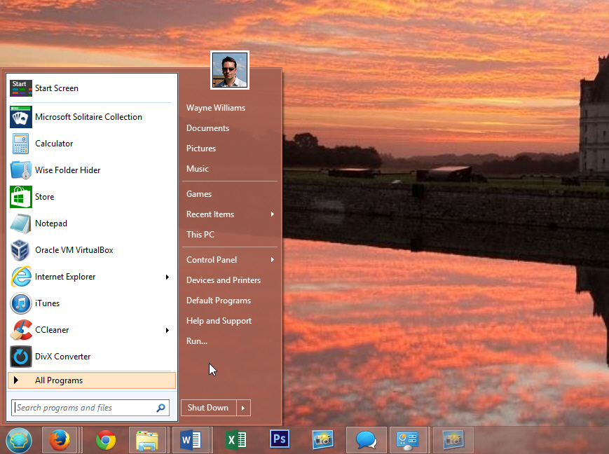 Classic Shell Start menu and other Windows.