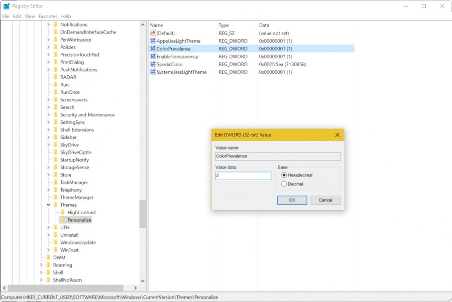How to change Windows 10's taskbar color, but leave the
