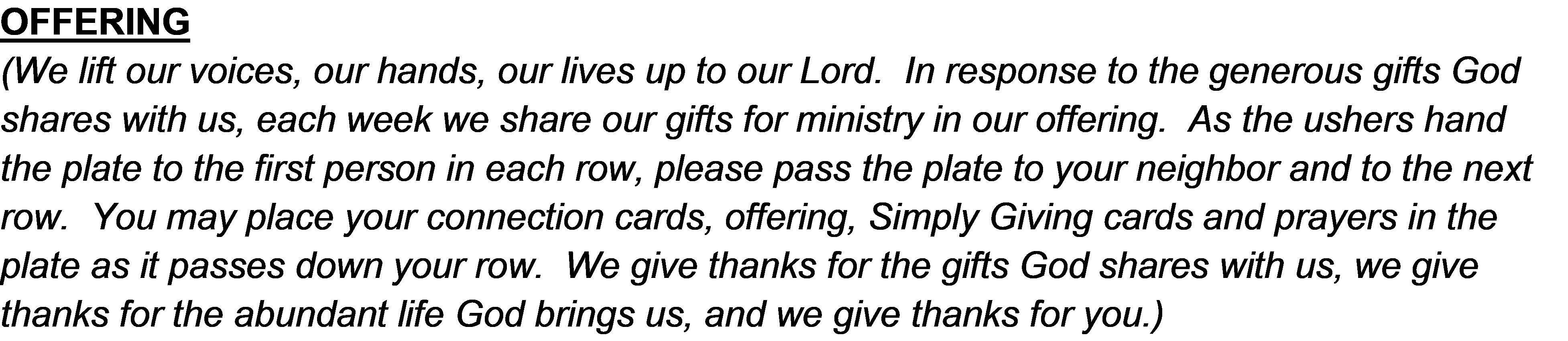 Pastor's Blog Ask the Pastor Worship Stuff Part 4 Offering