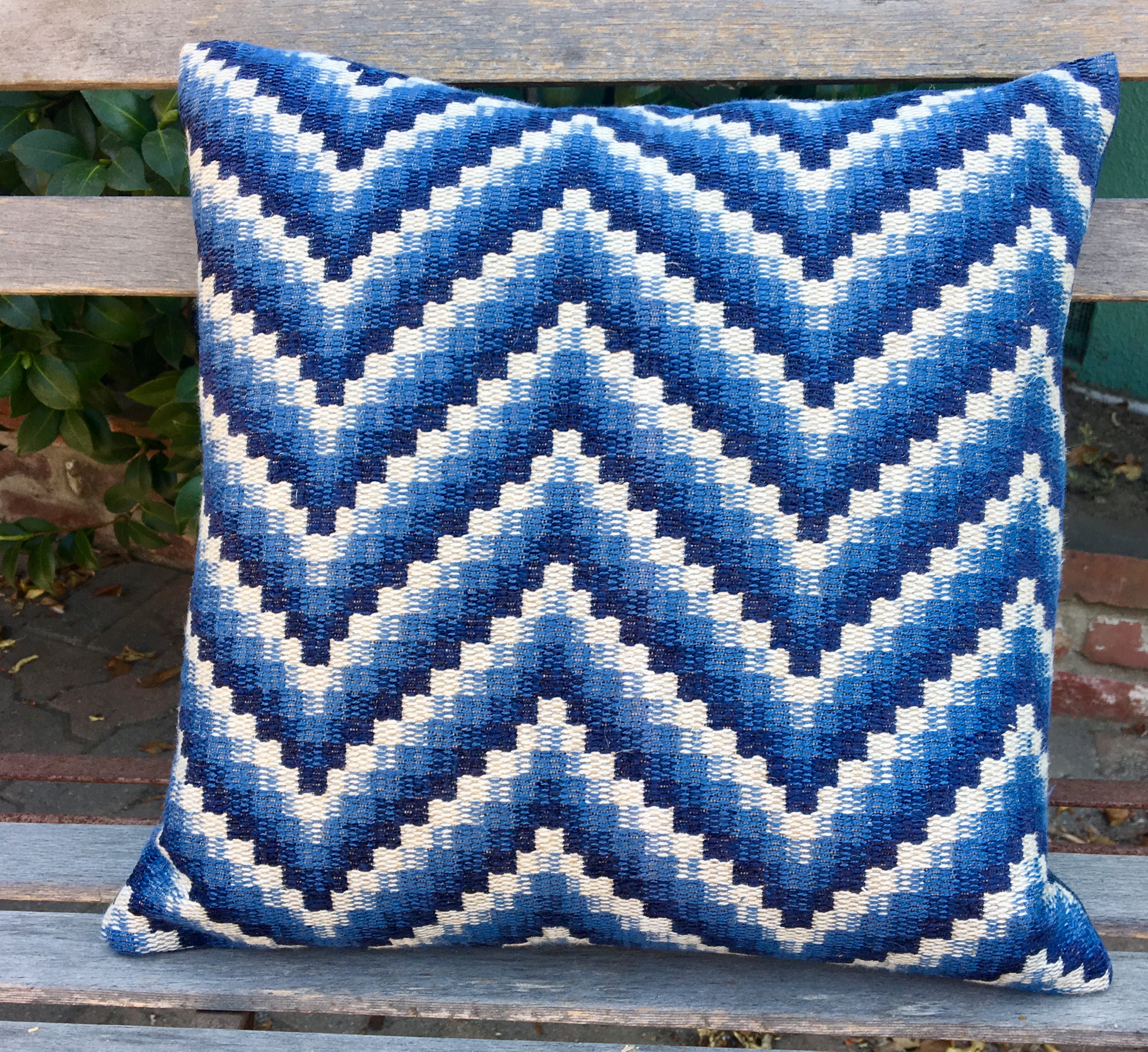 Contemporary Geometric Blue Pillow BethAyerDesign