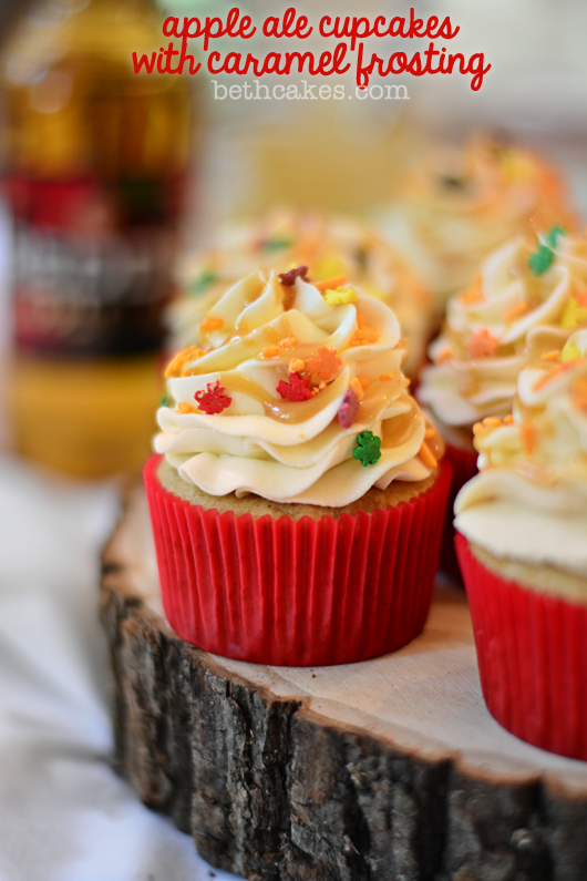 Apple Ale Cupcakes with Caramel Frosting