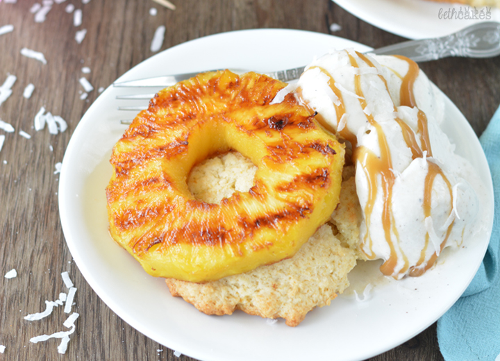 Coconut Rum Grilled Pineapple Shortcakes