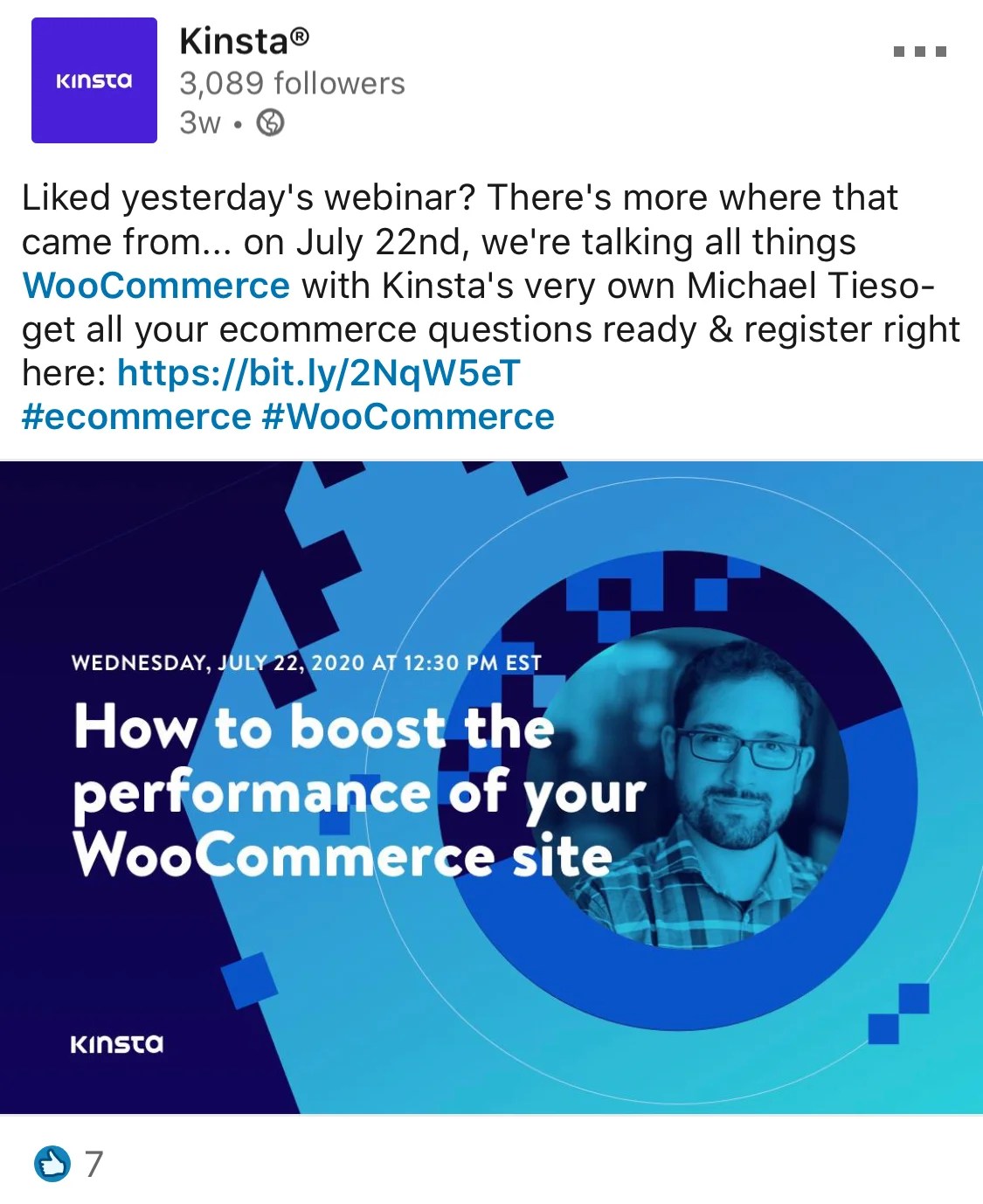 LinkedIn inar Post Examples For Promotion Be the Bean