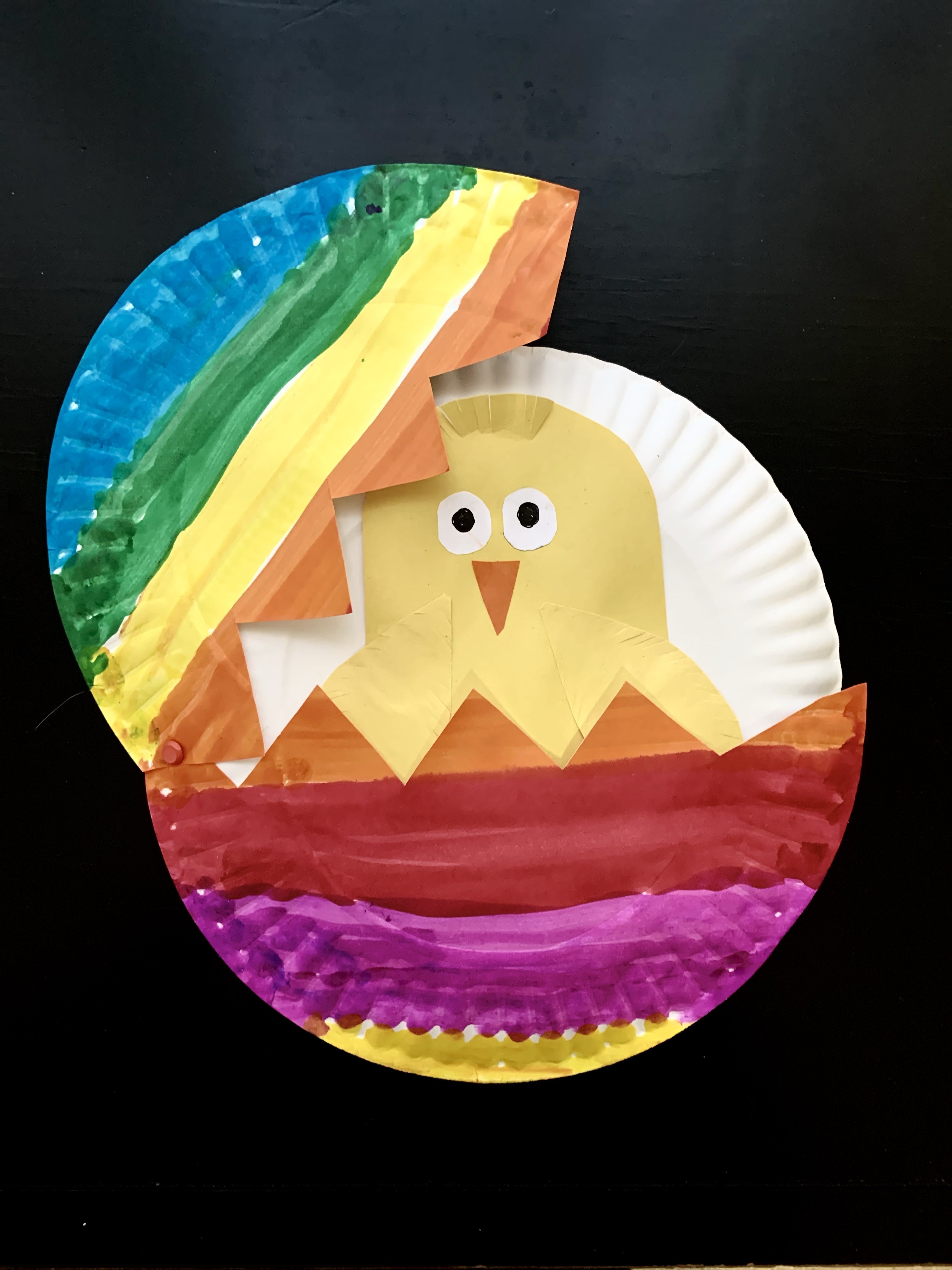 Easter Egg Paper Plate and Chick