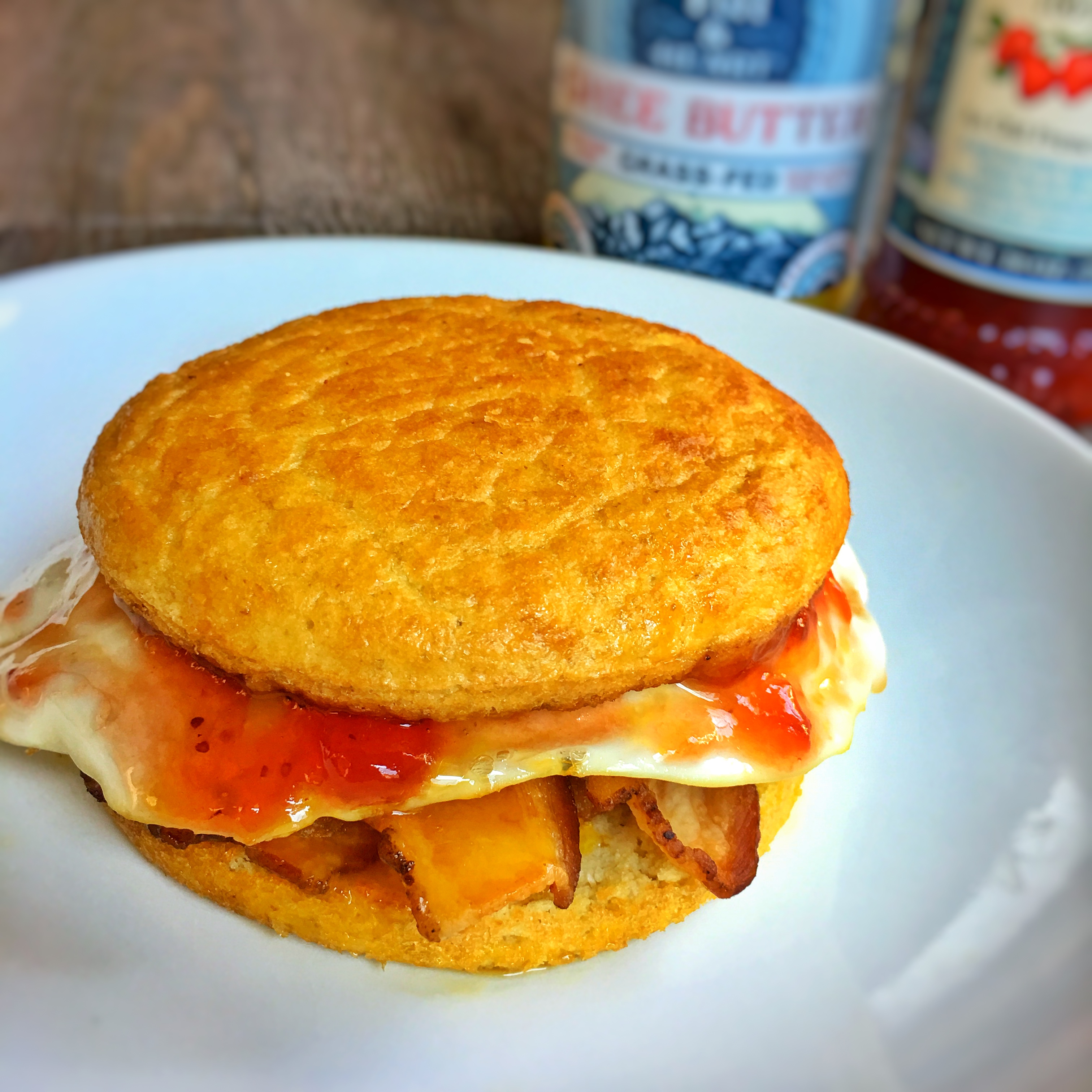 Bacon and Egg Sandwich with Strawberry Jam Beth's Wholesome Kitchen