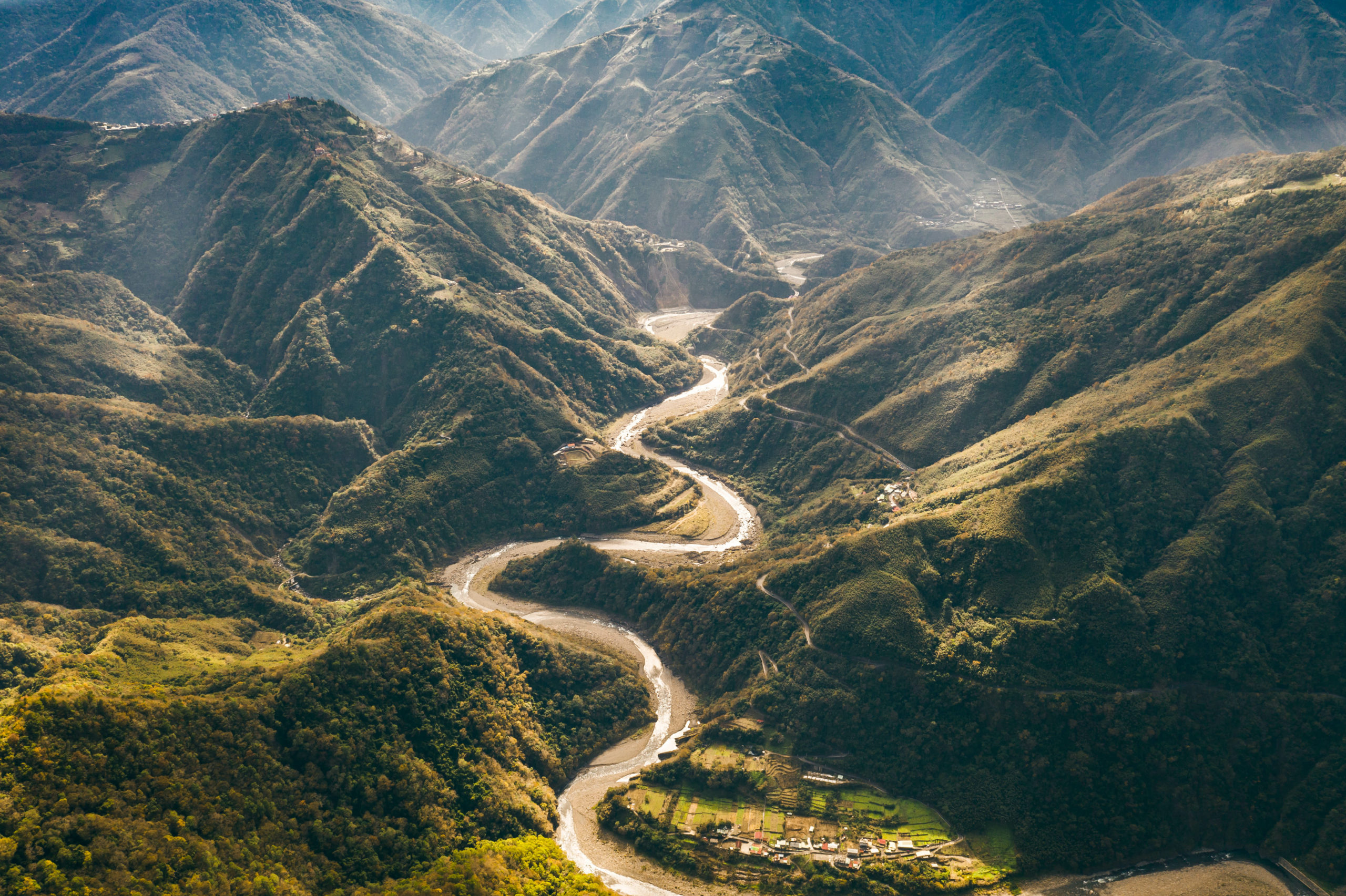 aerial view of mountains in Taiwan Bethy Bright and Dark