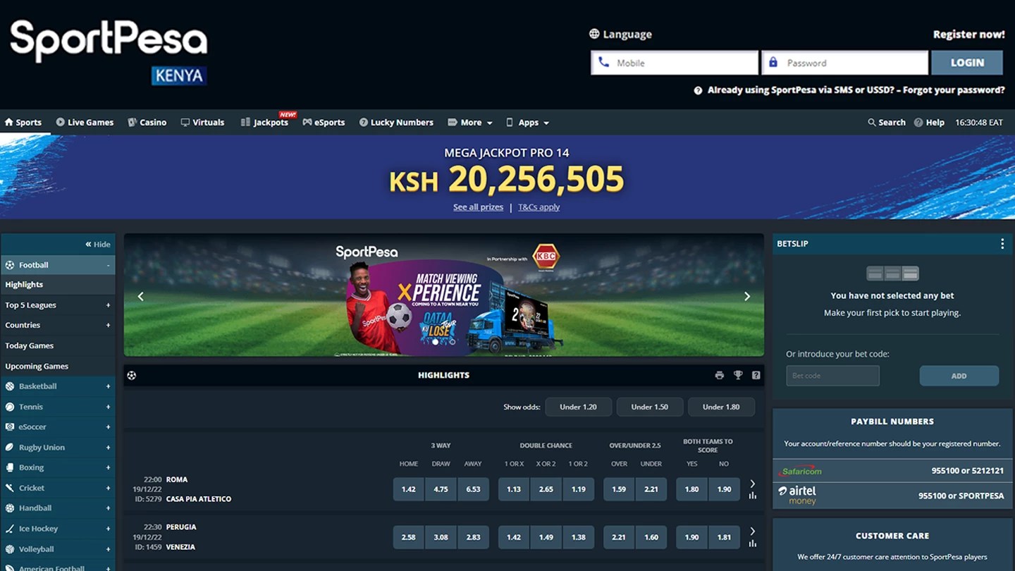 SportPesa login in Kenya how to register and log in to my www