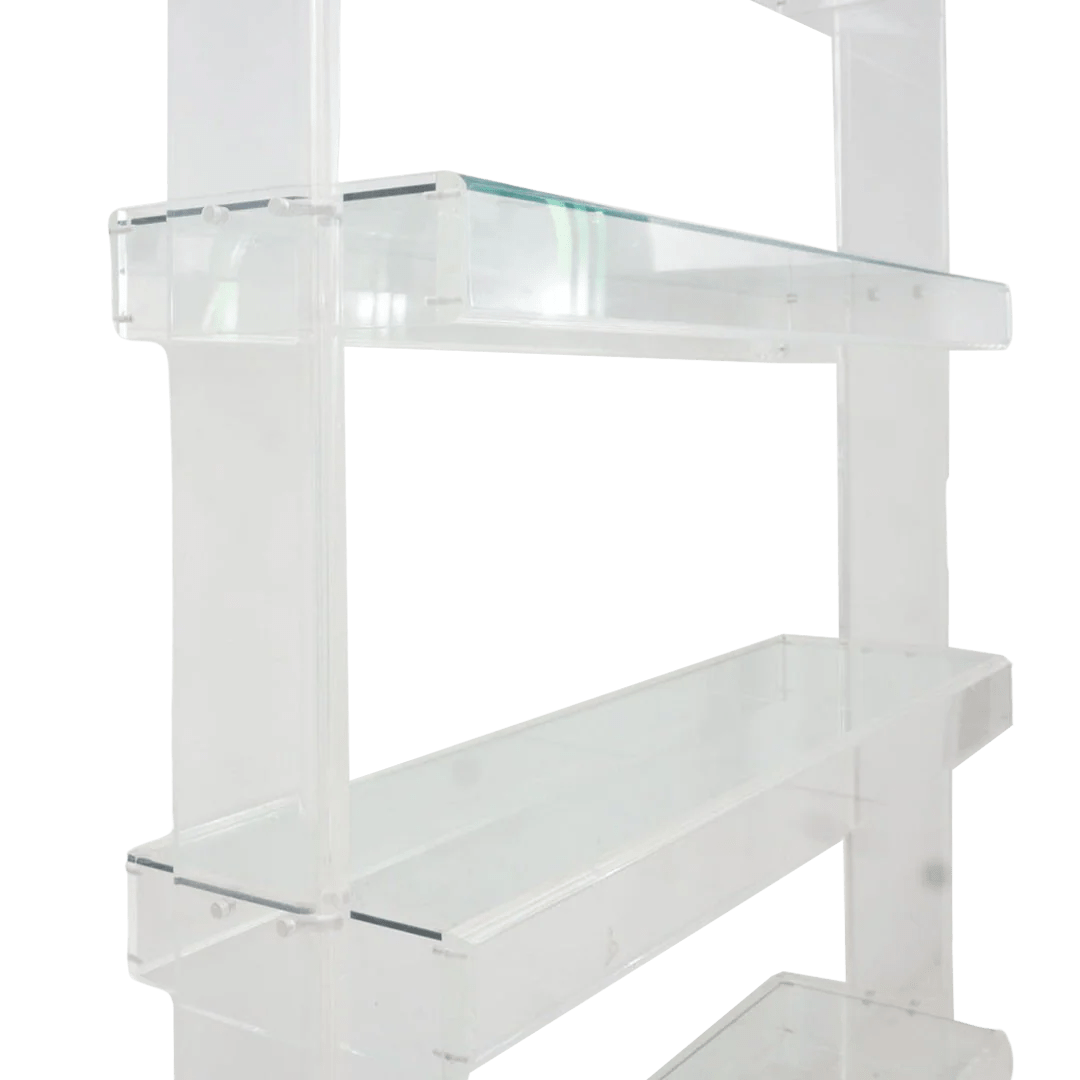 Lucite & Glass Shelving, 1980s Betsu Studio