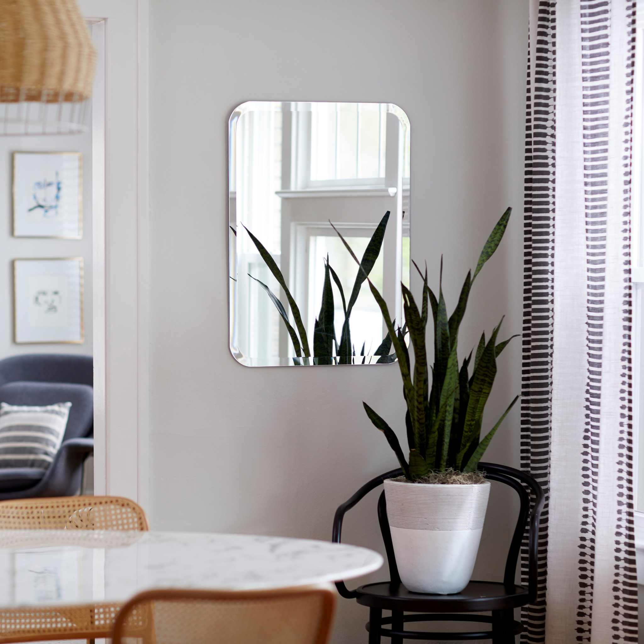 Frameless Beveled Rounded Rectangle Mirror Better Bevel