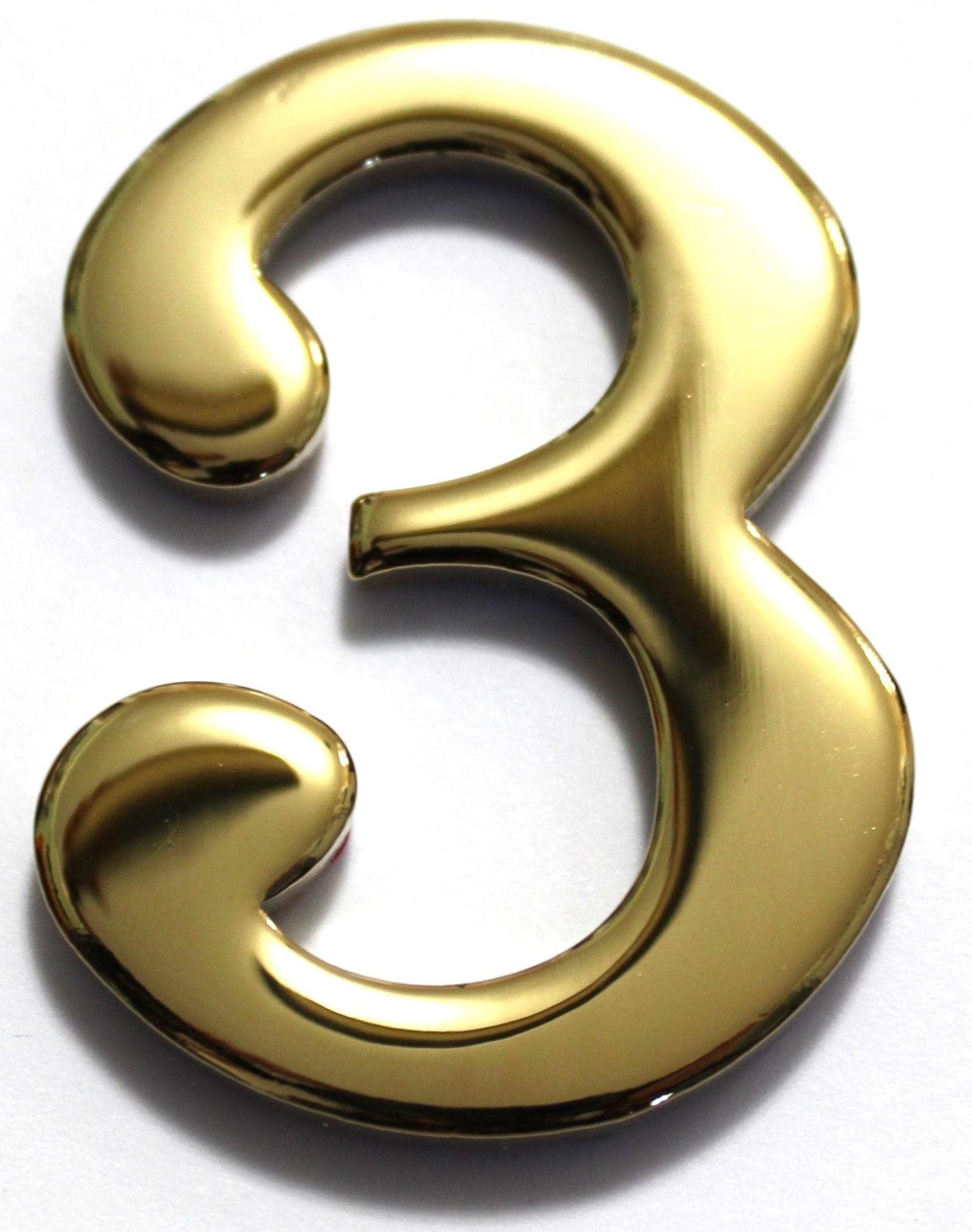 Two Inch Brass Mailbox Number Three by Better Box Mailboxes