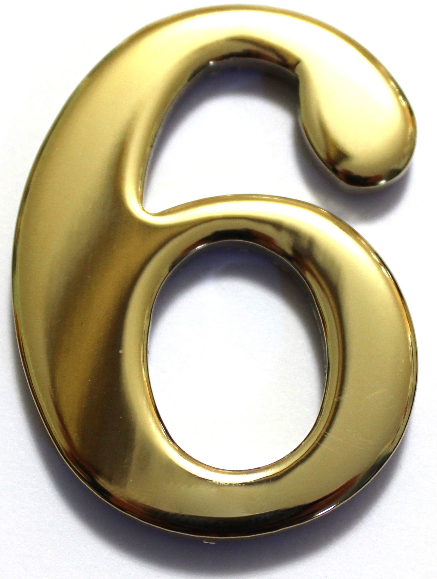 Two Inch Brass Mailbox Number Six by Better Box Mailboxes