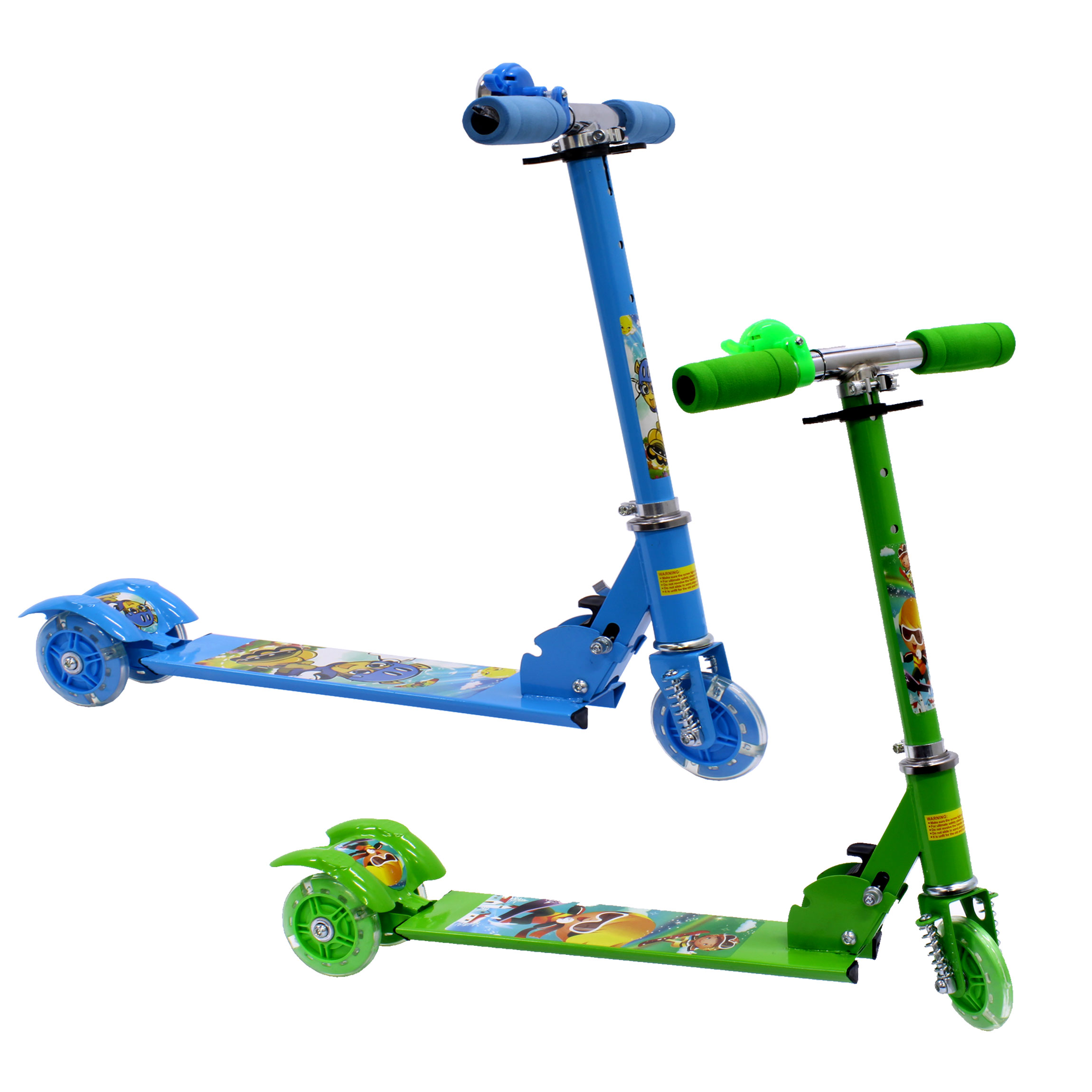 Scooter 3 Wheeled Folding Adjustable Scooter with Light Up Wheel 2