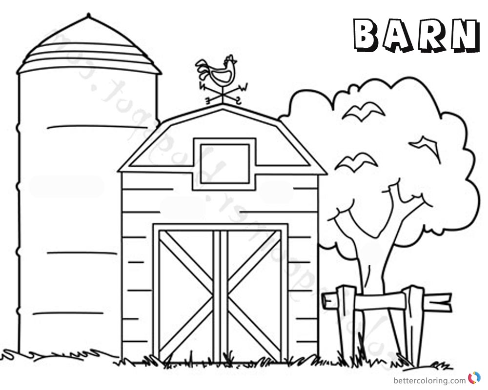 Barnyard Coloring Etsy