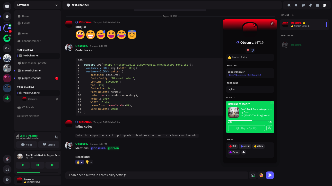 Lavender BetterDiscord