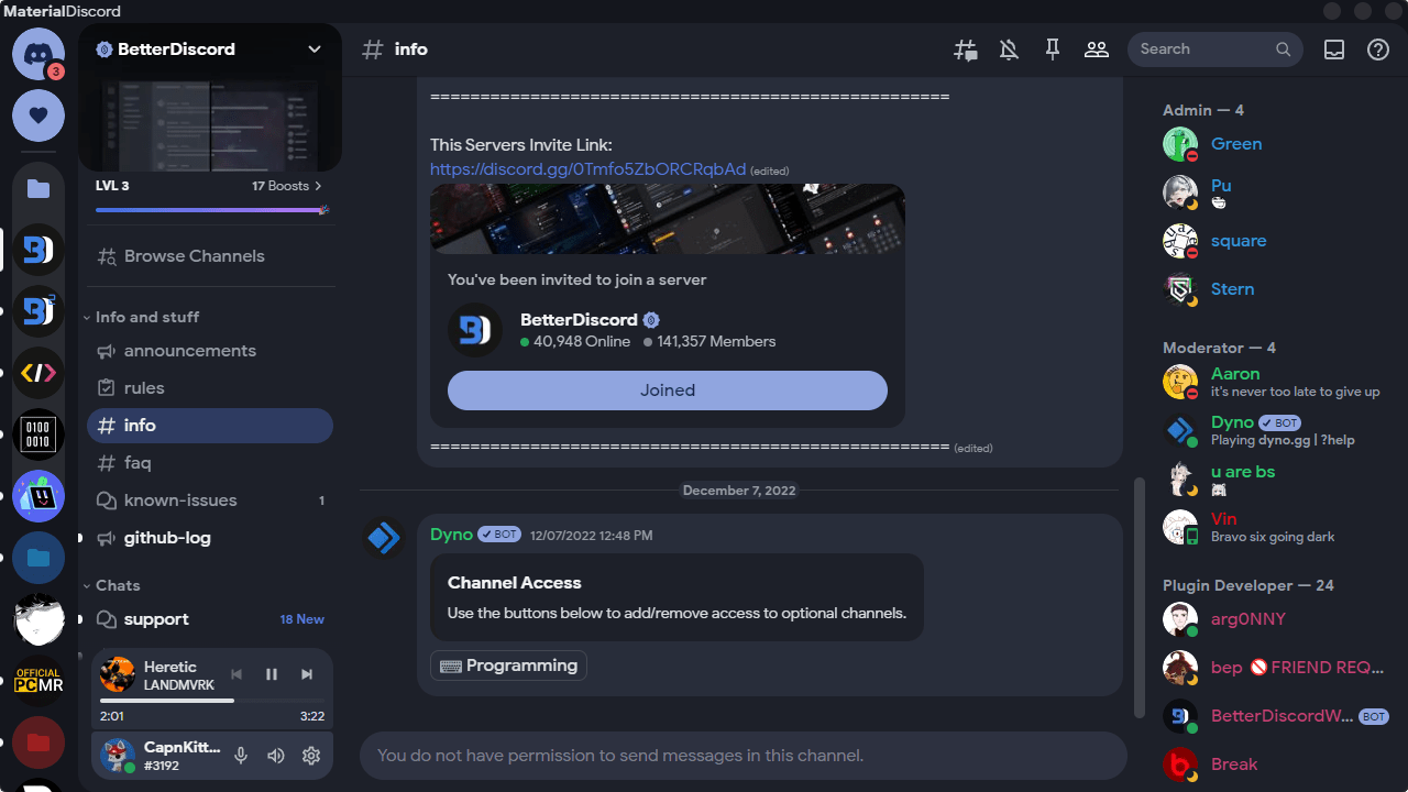 MaterialDiscord BetterDiscord