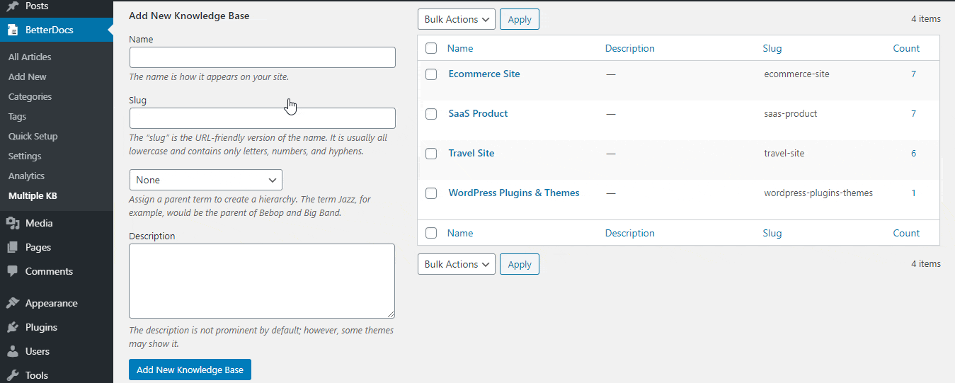 How to Manage Multiple Knowledge Base with BetterDocs BetterDocs