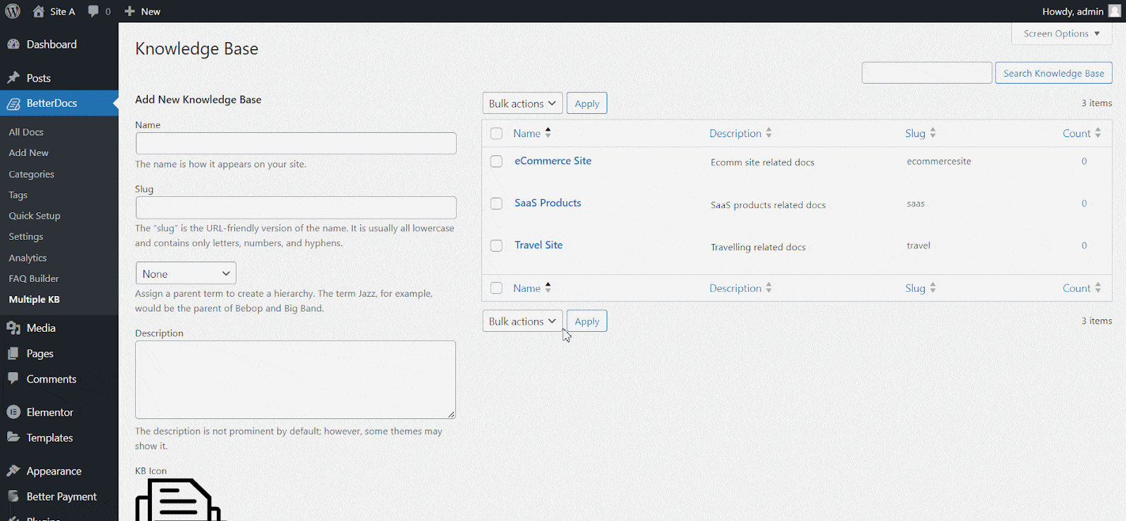 How to Manage Multiple Knowledge Base with BetterDocs BetterDocs