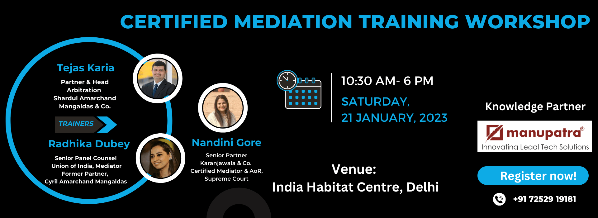 Meet and learn from India’s top Arbitration & Mediation experts at the