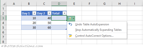 Excel Formulas Calculated Table Columns