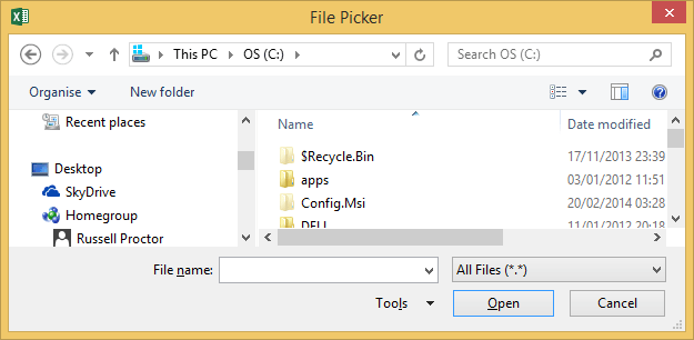 VBA Files & Directories FilePicker