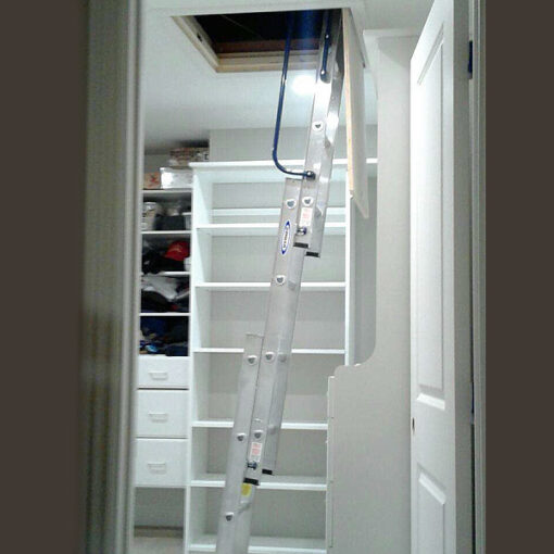 Aluminum Compact Attic Ladder 250 lb. 18×24 to 30×30 Inch Opening Range