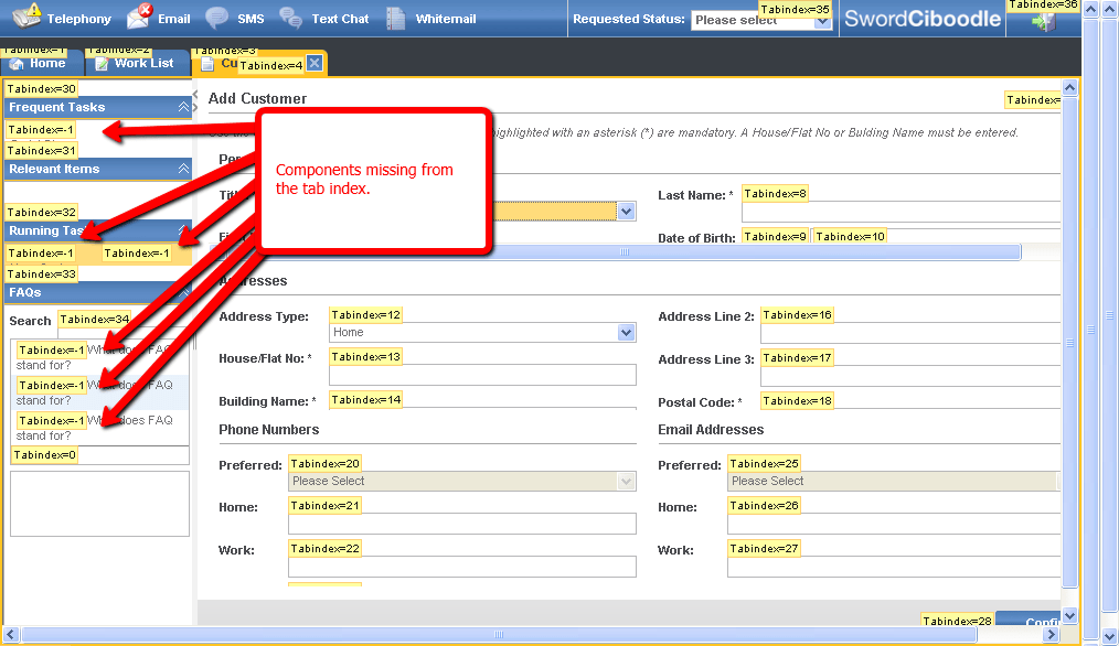 Developer Toolbar, a quick tab order checker