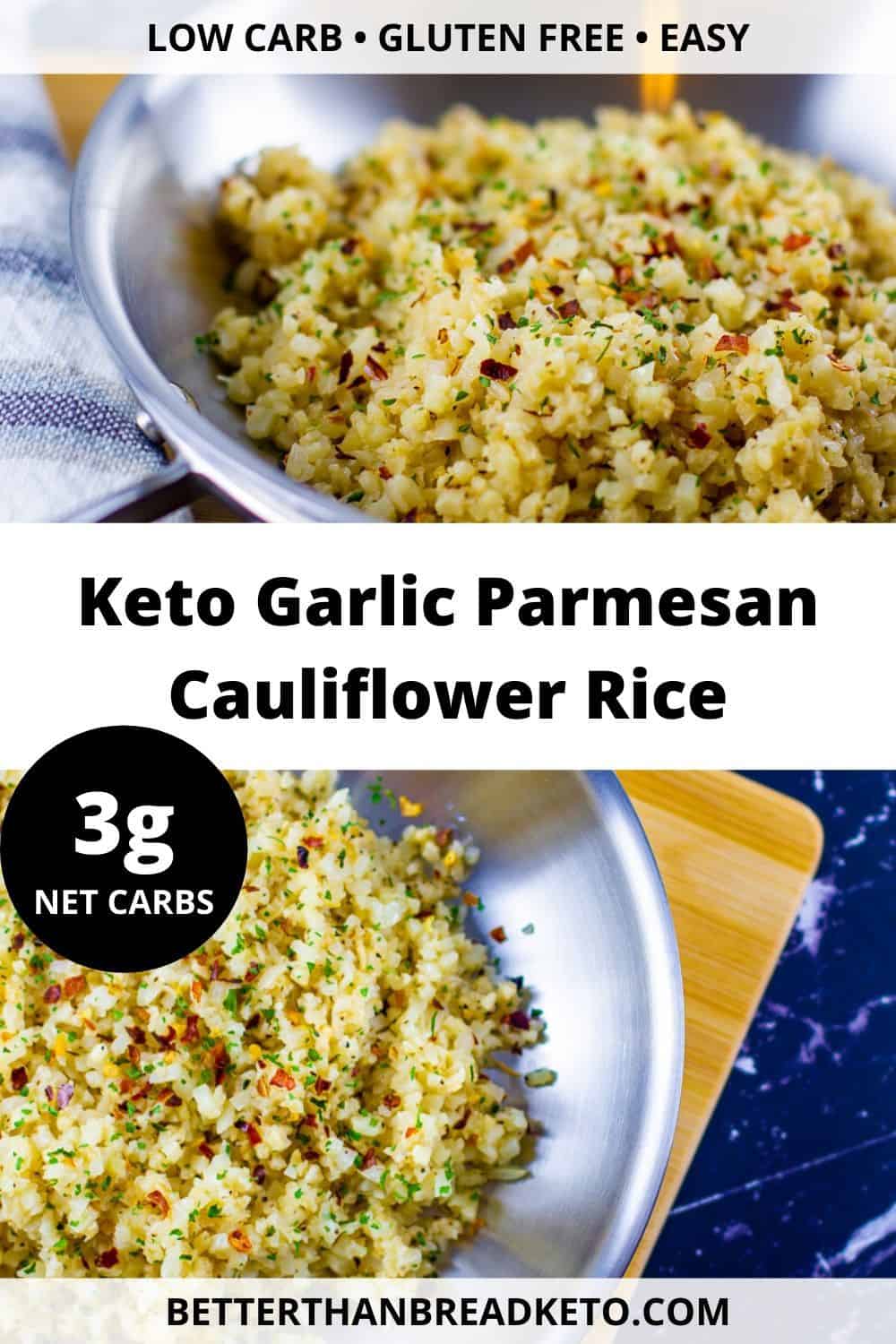 Keto Garlic Parmesan Cauliflower Rice Better Than Bread Keto