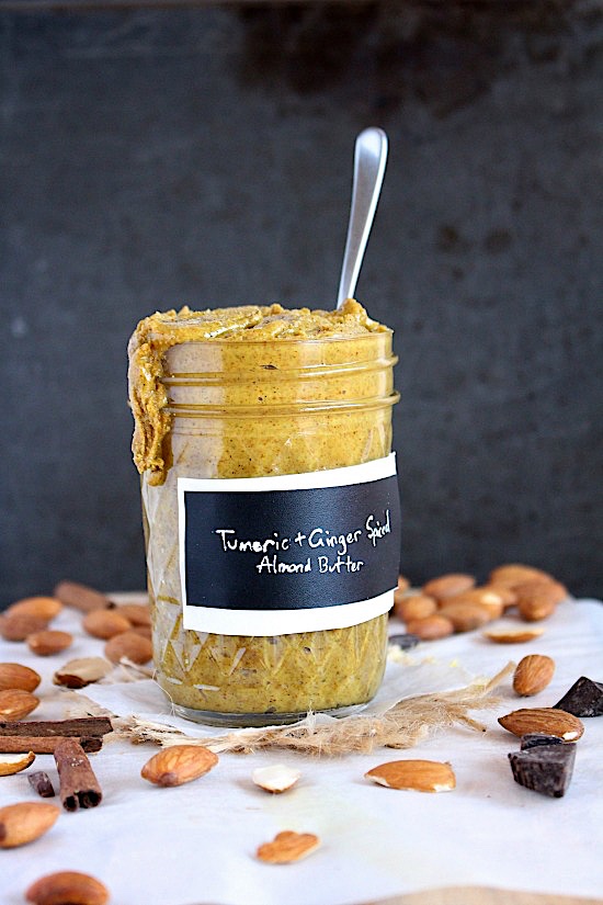Turmeric and Ginger Spiced Almond Butter {Vegan, Gluten Free, Sugar
