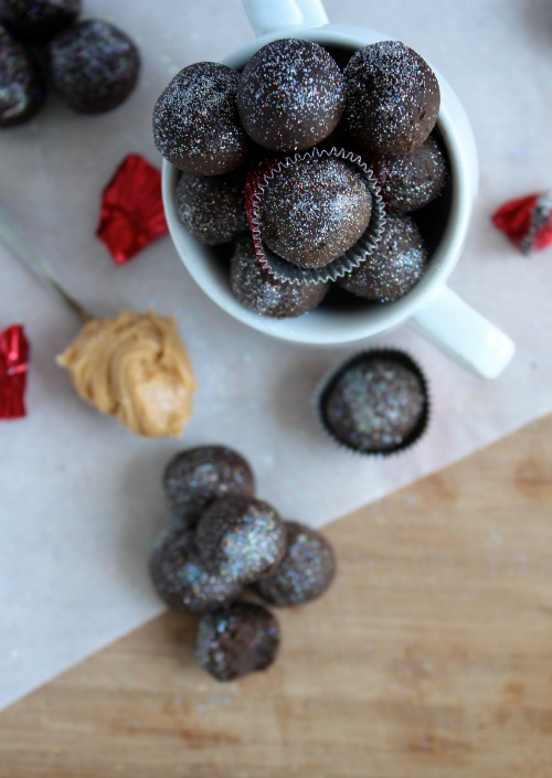 Peanut Butter Cocoa Fudge Truffles Better with Cake