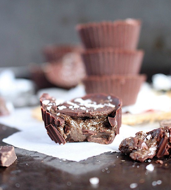 2 Ingredient, Dark Chocolate Hazelnut Cashew Butter Cups {Sugar Free