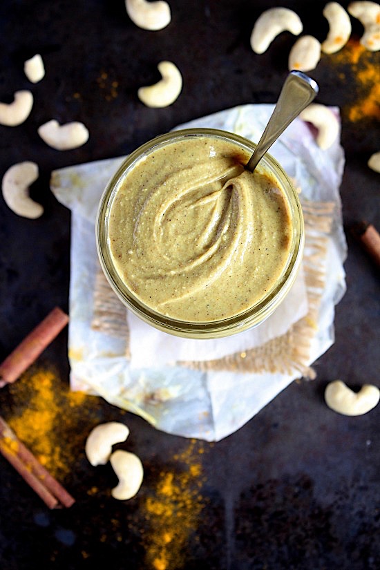 Golden Spiced Cashew Butter {Sugar Free, Gluten Free, Dairy Free, Vegan